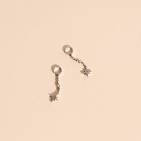 Dangle Starburst Huggie Hoop Charms