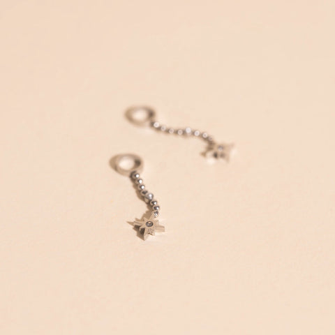 Dangle Starburst Huggie Hoop Charms