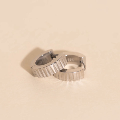 Textured Chunky Huggie Hoop Earrings