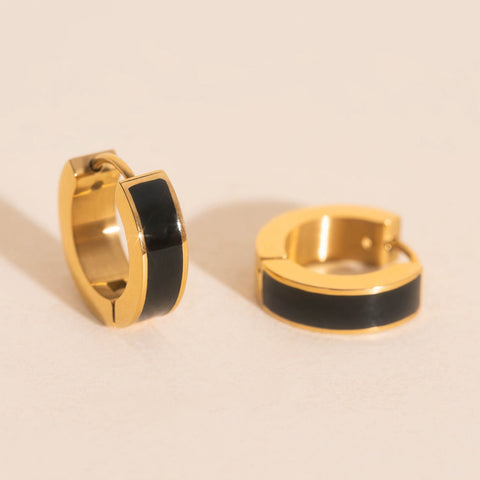 Color Chunky Huggie Hoop Earrings