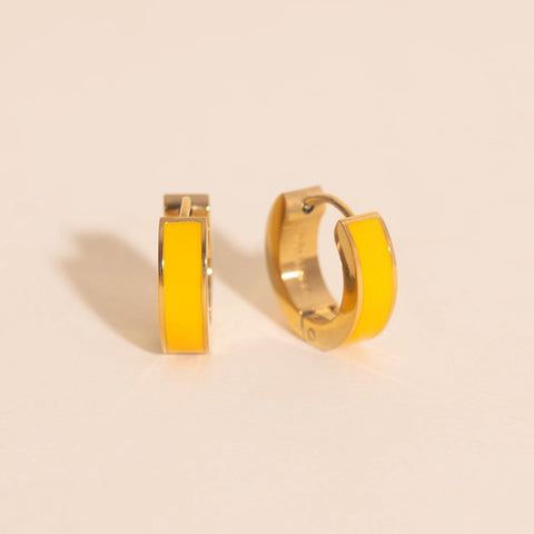 Color Chunky Huggie Hoop Earrings