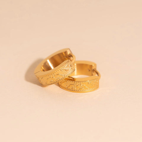 Paisley Chunky Huggie Hoop Earrings