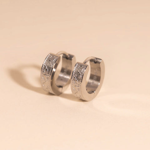 Paisley Chunky Huggie Hoop Earrings