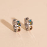 Gemstone Chunky Huggie Hoop Earrings