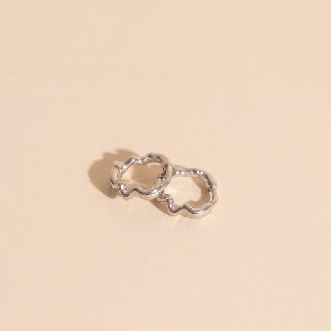 Squiggly Rounded Huggie Hoop Earrings
