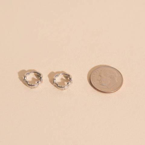 Squiggly Rounded Huggie Hoop Earrings