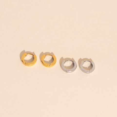 Smooth Tiny Huggie Hoop Earrings