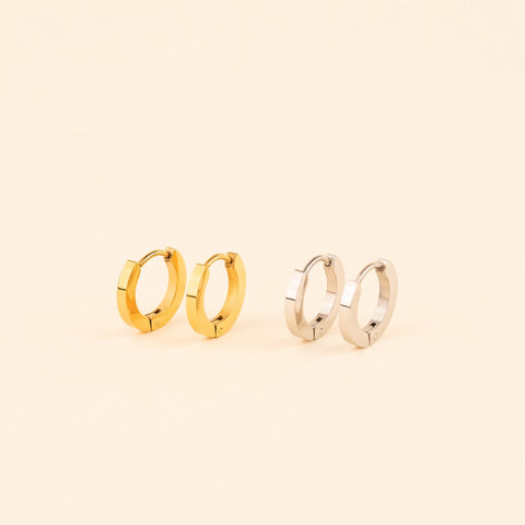 Smooth Huggie Hoop Earrings