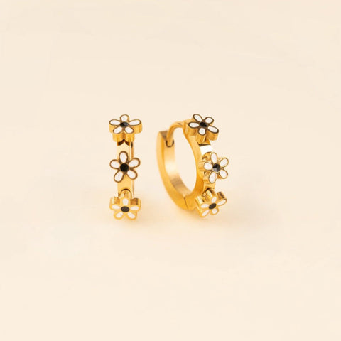 Daisy 3D Huggie Hoop Earrings