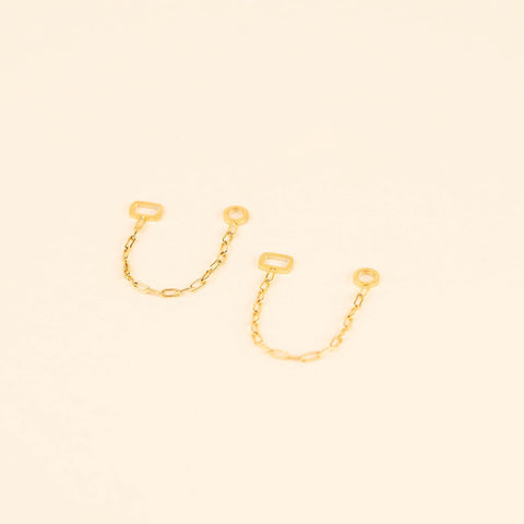 Paperclip Chain Huggie Hoop Chains