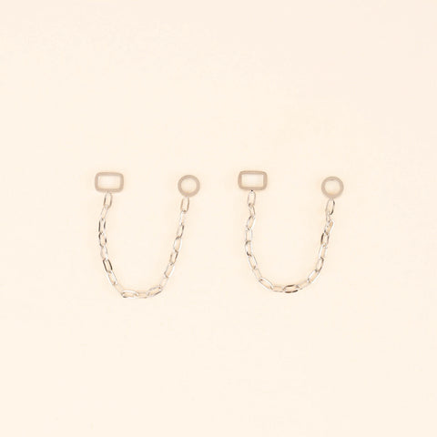 Paperclip Chain Huggie Hoop Chains