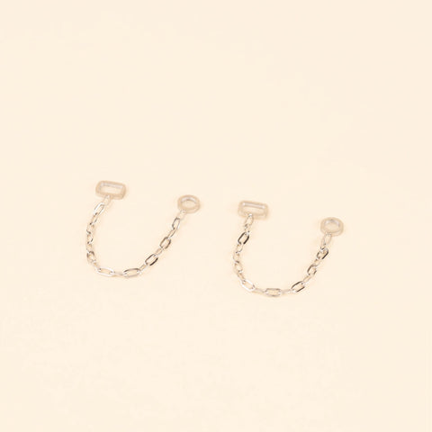 Paperclip Chain Huggie Hoop Chains