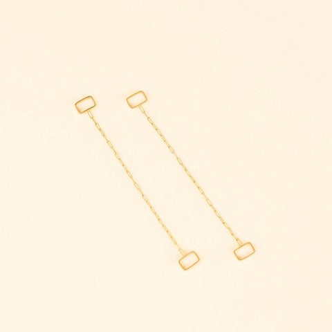 Paperclip Chain Huggie Hoop Chains