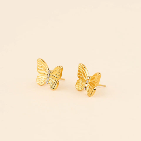 Butterfly Crystal Stud Earrings