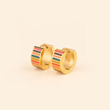 Striped Super Chunky Huggie Hoop Earrings