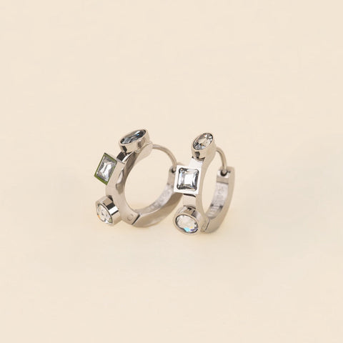 Crystal 3D Huggie Hoop Earrings