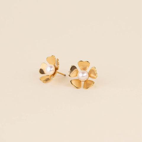 Pearl Flower Studs