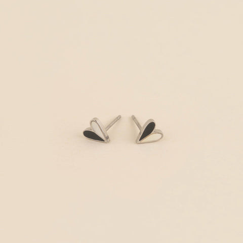 Mini Split Heart Stud Earrings