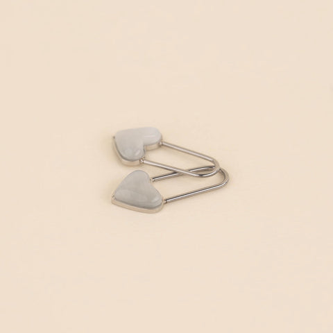 Paperclip Heart Huggie Hoop Charms