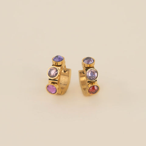 Valentine's Crystal Chunky 3D Huggie Hoop Earrings