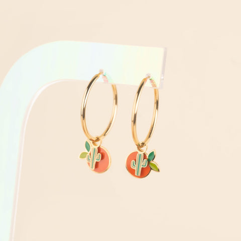 Cactus Huggie Hoop Charms
