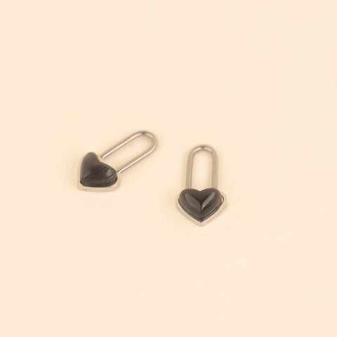 Paperclip Heart Huggie Hoop Charms