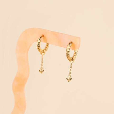 Mini Bumble Bee Huggie Hoop Charms