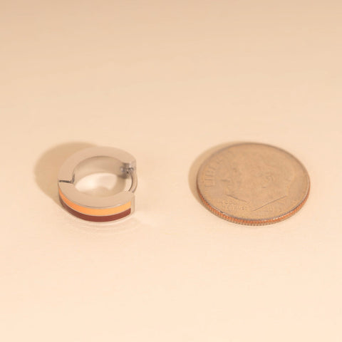 Striped Chunky Huggie Hoop Earrings