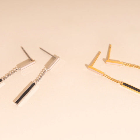 Bar Dangle Stud Earrings