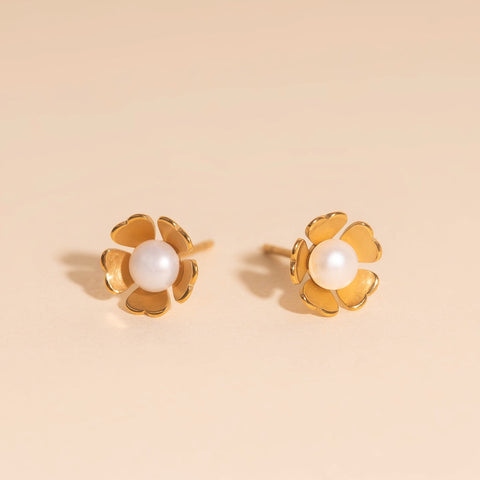 Pearl Flower Studs