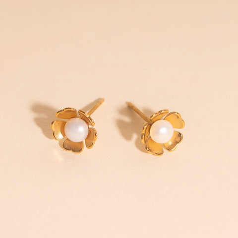 Pearl Flower Studs