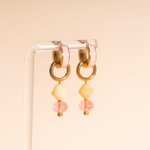 Pink Lemonade Huggie Hoop Charms