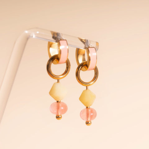 Pink Lemonade Huggie Hoop Charms