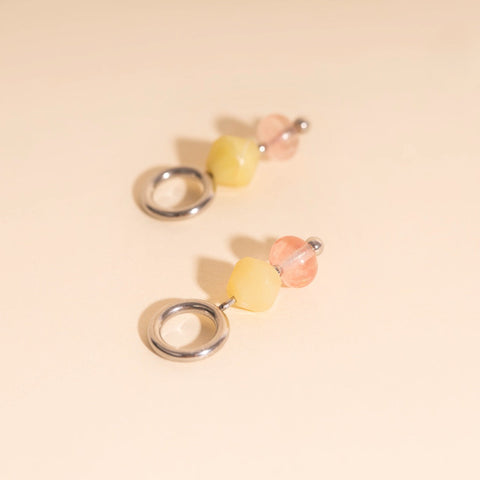 Pink Lemonade Huggie Hoop Charms