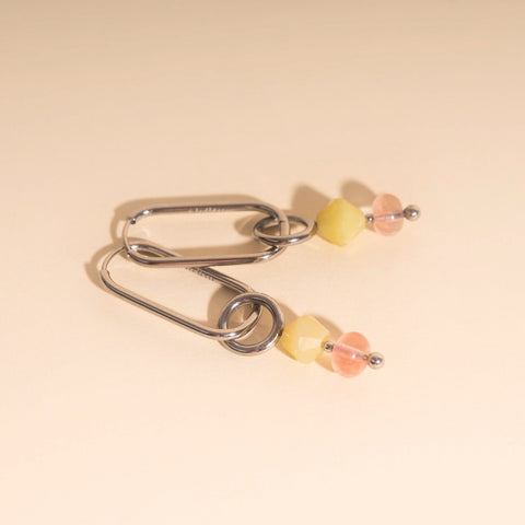 Pink Lemonade Huggie Hoop Charms