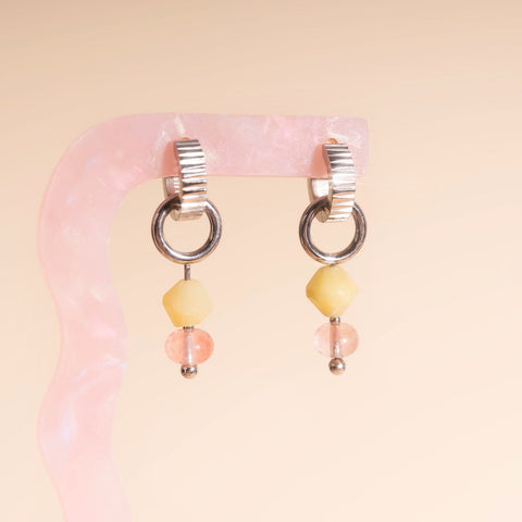 Pink Lemonade Huggie Hoop Charms