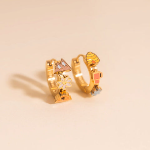 Utah 3D Huggie Hoop Earrings