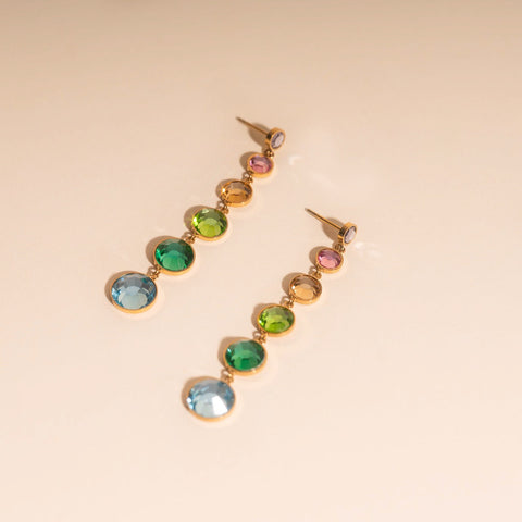 Colorfall Gem Stud Earrings