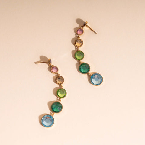 Colorfall Gem Stud Earrings