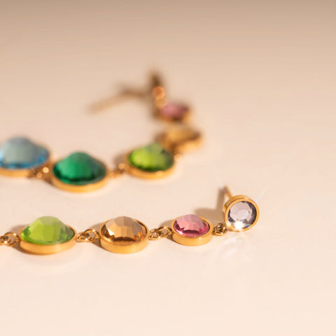 Colorfall Gem Stud Earrings