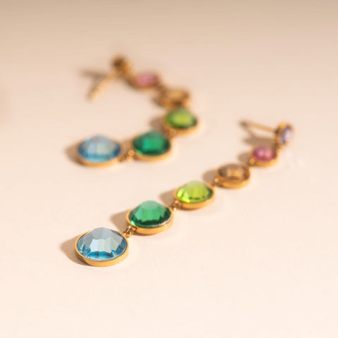Colorfall Gem Stud Earrings