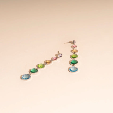 Colorfall Gem Stud Earrings
