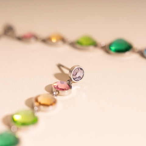 Colorfall Gem Stud Earrings