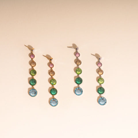Colorfall Gem Stud Earrings