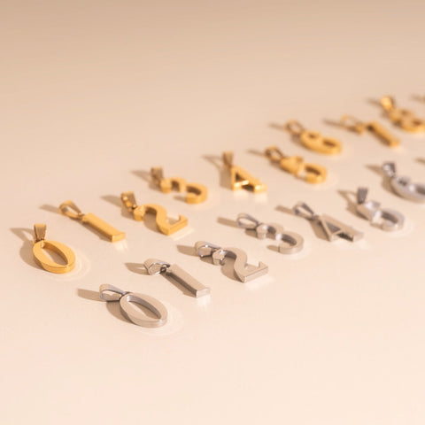 Number Necklace Charm (Single)