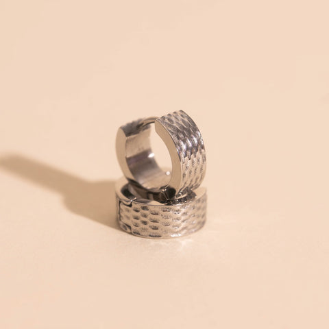 Basketweave Super Chunky Huggie Hoop Earrings