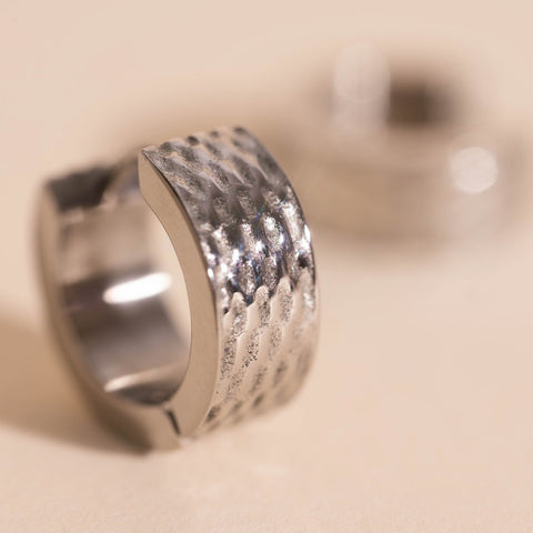 Basketweave Super Chunky Huggie Hoop Earrings