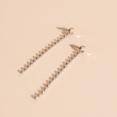 Crystal Bead Chain Stud Earrings