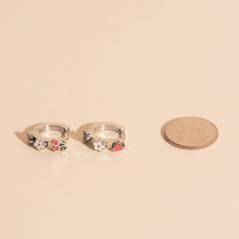 Berry Sweet 3D Huggie Hoop Earrings