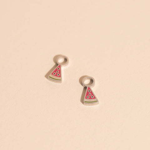 Mini Watermelon Huggie Hoop Charms